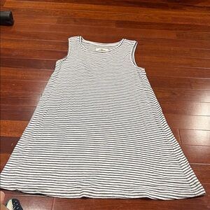 LOFT Black and White Striped Tank Dress